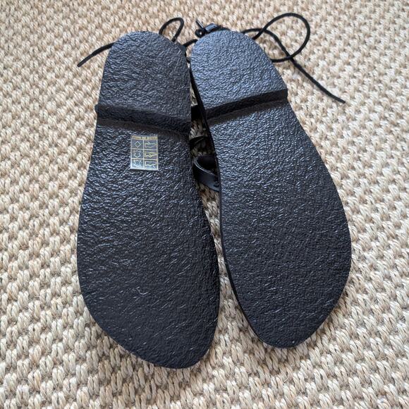 Free People Vacation Day Wrap Sandal Black Women FREE PEOPLE Vacation Day Wrap Sandals Black Leather Size 39.5 EU/US 9 NWOB